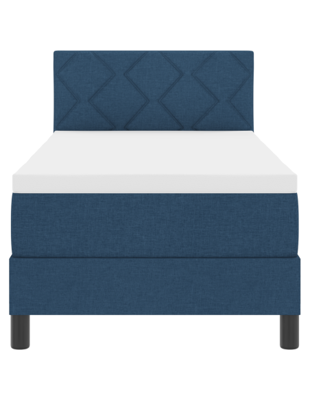 Letto a Box Spring con Materasso & LED Blu 80x200 cm Tessuto