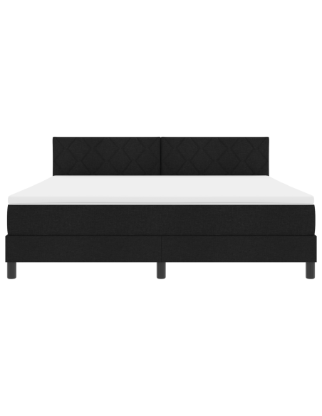 Letto con Box Spring e Materasso Nero 180x200 cm Tessuto