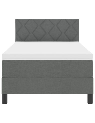 Letto a molle con materasso Grigio scuro 90 x 200 cm Tessuto