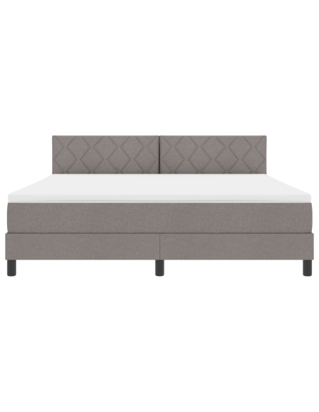 Letto a Box Spring con Materasso & LED Taupe 180x200 cm Tessuto