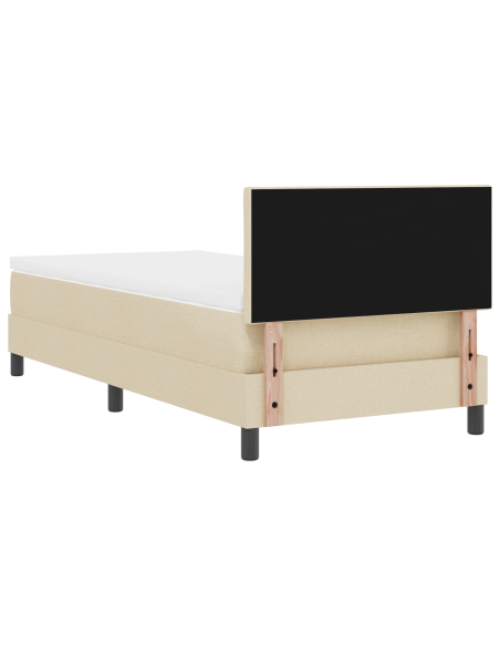 Letto a Molle con Materasso & LED Crema 90x200 cm Tessuto