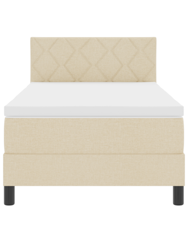 Letto a molle con materasso con led Crema 90 x 200 cm Tessuto