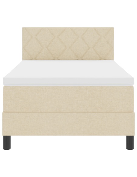Letto a Molle con Materasso & LED Crema 90x200 cm Tessuto