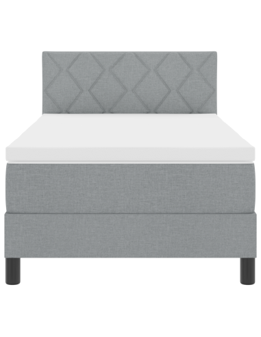 Letto a molle con materasso Grigio chiaro 100 x 200 cm Tessuto