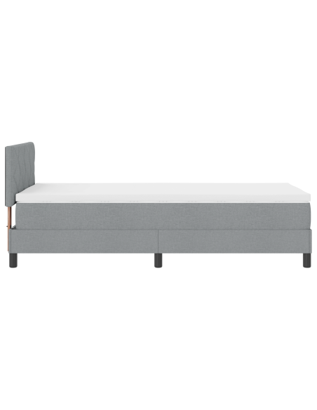 Letto Box Spring con Materasso & LED Grigio Chiaro 100x200 cm Tessuto