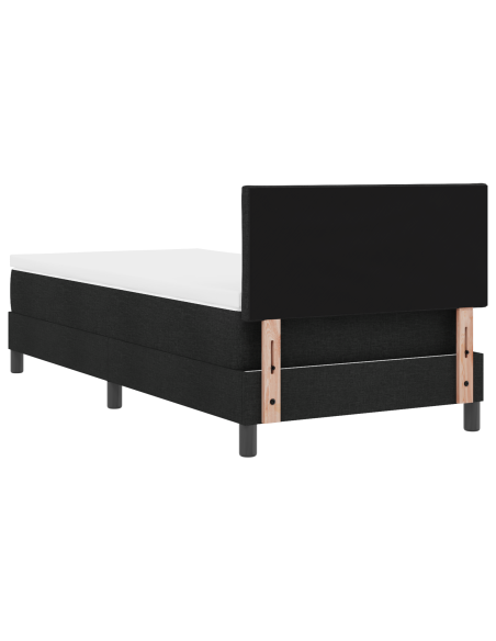 Letto a molle con materasso e LED Nero 100x200 cm Tessuto