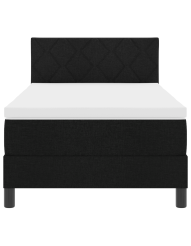 Letto a molle con materasso con led Nero 100 x 200 cm Tessuto