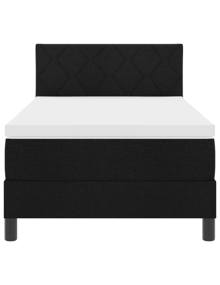 Letto a molle con materasso con led Nero 100 x 200 cm Tessuto