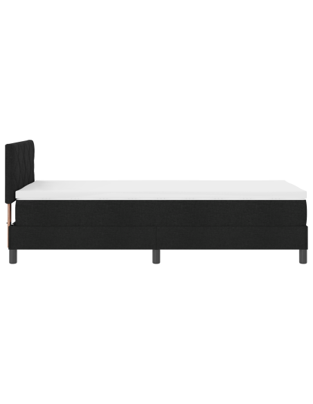 Letto a molle con materasso e LED Nero 100x200 cm Tessuto