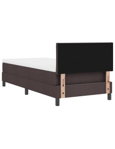 Letto a molle con materasso Marrone Scuro 100 x 200 cm Tessuto 2