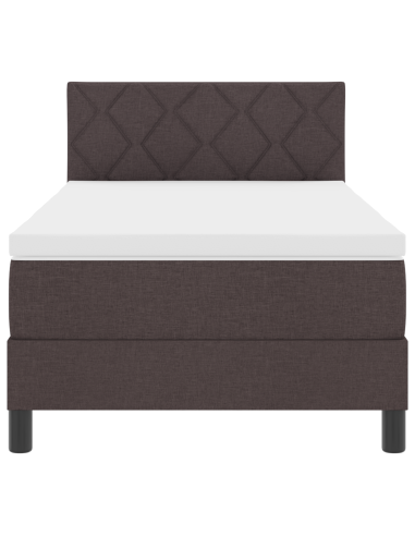 Letto a molle con materasso Marrone Scuro 100 x 200 cm Tessuto