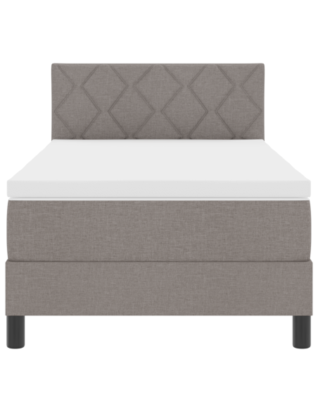 Letto a molle con materasso & LED Taupe 100x200 cm Tessuto
