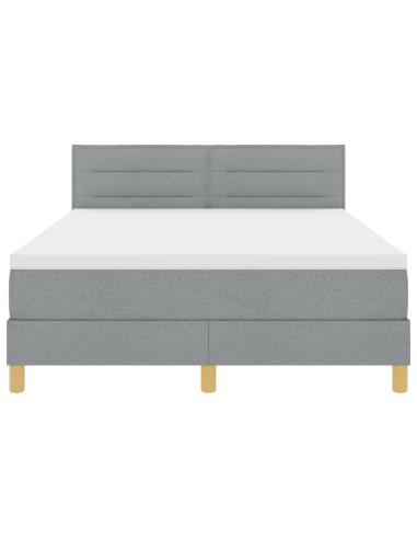 Letto a Sorgente LED con led Grigio chiaro 140 x 200 cm Tessuto