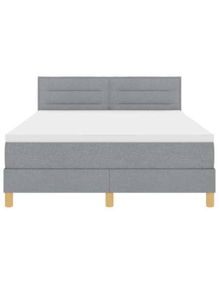 Letto con Base a Molle con Materasso & LED Grigio Chiaro 140x200 cm Tessuto