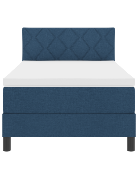 Letto Box Spring con Materasso & LED Blu 100x200 cm Tessuto