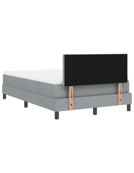 Letto con box spring con materasso & LED grigio chiaro 120x190 cm tessuto