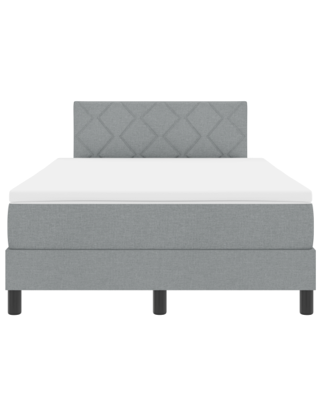 Letto con box spring con materasso & LED grigio chiaro 120x190 cm tessuto