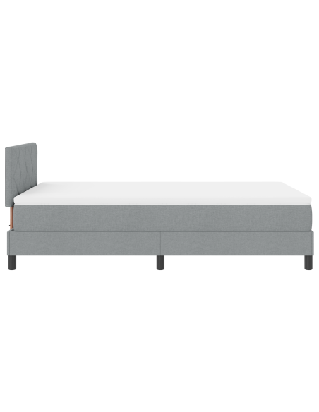 Letto con box spring con materasso & LED grigio chiaro 120x190 cm tessuto