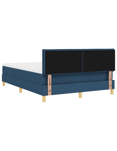 Letto a Sorgente LED con materasso Blu 140 x 200 cm Tessuto