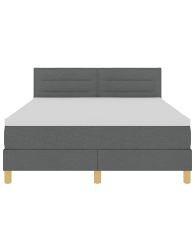 Letto a Sorgente LED con led Grigio scuro 160 x 200 cm Tessuto