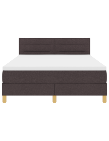 Letto a Sorgente LED con led Marrone Scuro 160 x 200 cm Tessuto