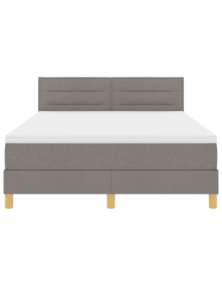 Letto a Molle con Materasso & LED Tortora 160x200 cm Tessuto