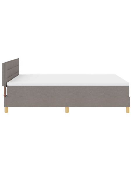 Letto a Molle con Materasso & LED Tortora 160x200 cm Tessuto