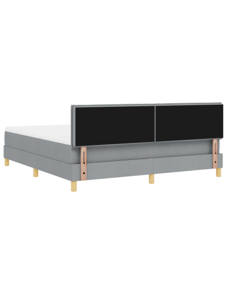 Letto Box Spring con Materasso & LED Grigio Chiaro 180x200 cm Tessuto