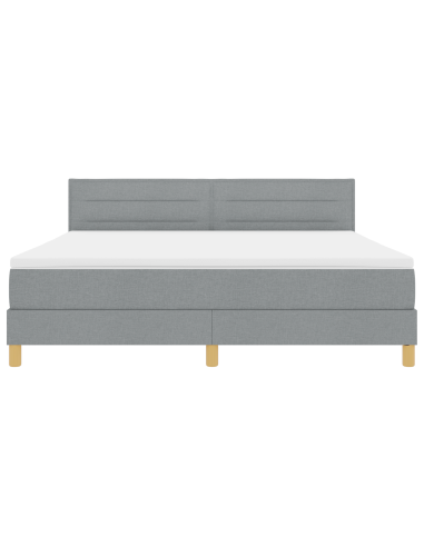 Letto a Sorgente LED con led Grigio chiaro 180 x 200 cm Tessuto