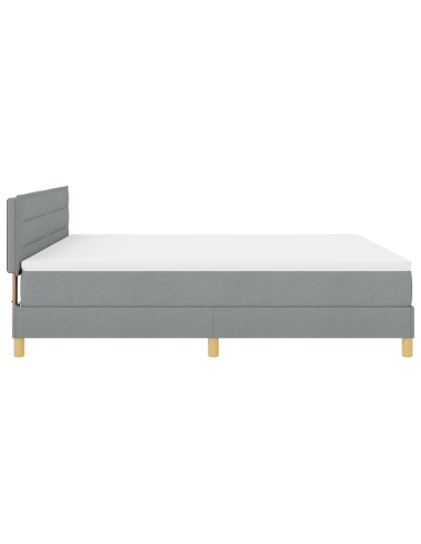 Letto a Sorgente LED con led Grigio chiaro 180 x 200 cm Tessuto