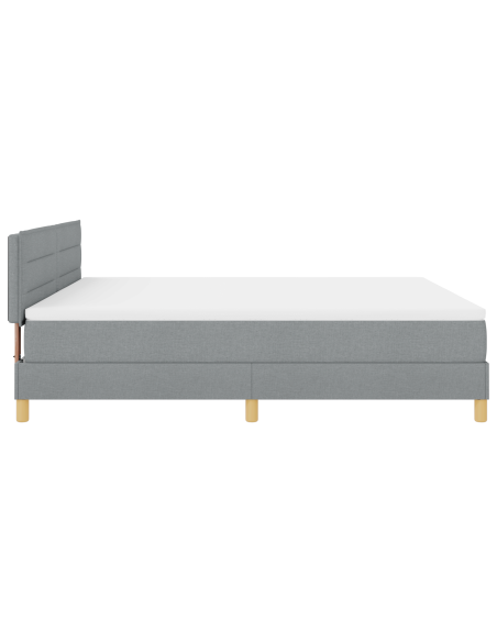Letto Box Spring con Materasso & LED Grigio Chiaro 180x200 cm Tessuto