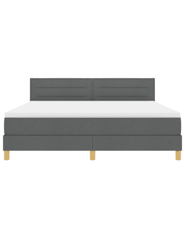 Letto a Sorgente LED con led Grigio scuro 180 x 200 cm Tessuto