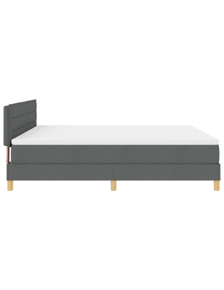 Letto Box Spring con Materasso & LED Grigio Scuro 180x200 cm in Tessuto