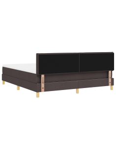 Letto a Sorgente LED con led Marrone Scuro 180 x 200 cm Tessuto 2