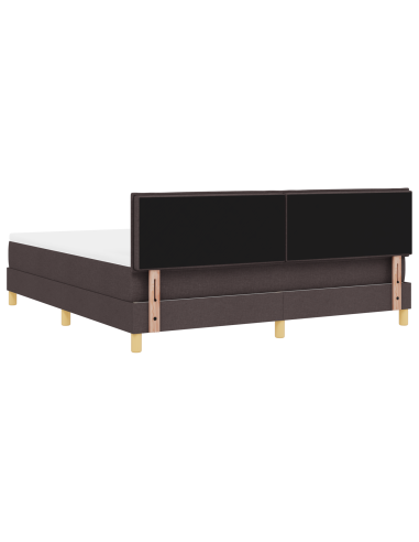 Letto a Sorgente LED con led Marrone Scuro 180 x 200 cm Tessuto