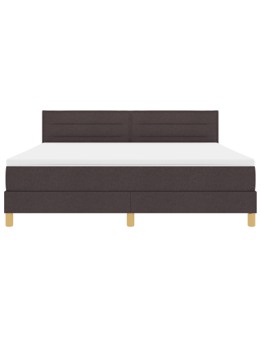 Letto a Sorgente LED con led Marrone Scuro 180 x 200 cm Tessuto