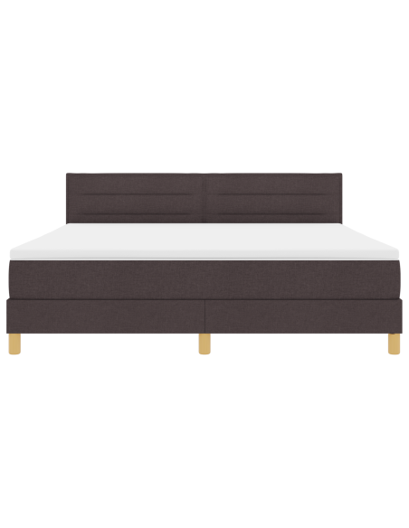 Letto Box Spring con Materasso & LED Marrone Scuro 180x200 cm Tessuto