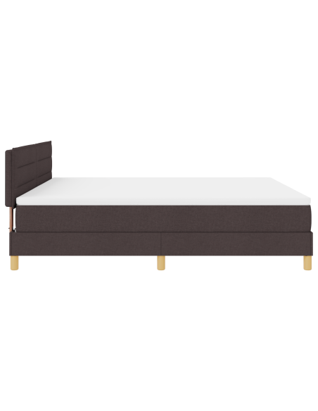 Letto Box Spring con Materasso & LED Marrone Scuro 180x200 cm Tessuto