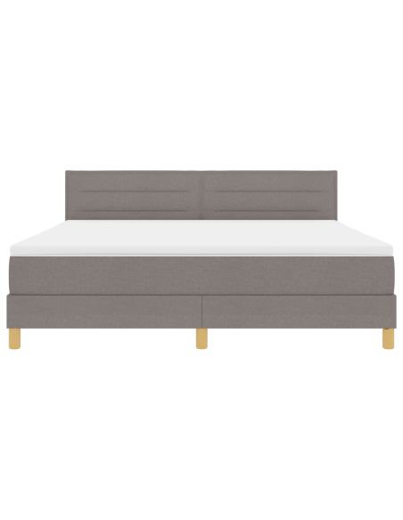 Letto a Molle con Materasso & LED Tortora 180x200 cm Tessuto