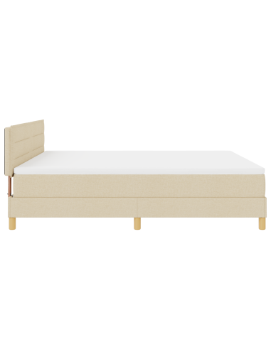 Letto a Sorgente LED con materasso Crema 180 x 200 cm Tessuto