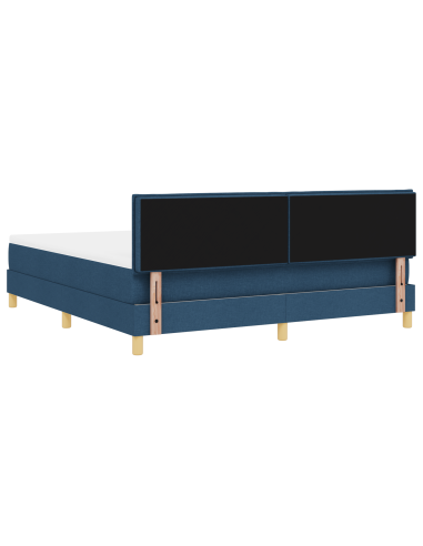 Letto a Sorgente LED con materasso Blu 180 x 200 cm Tessuto