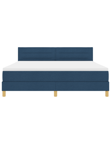 Letto a Sorgente LED con materasso Blu 180 x 200 cm Tessuto