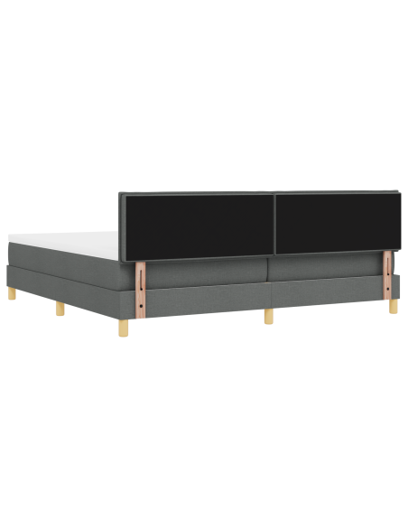 Letto Box Spring con Materasso & LED Grigio scuro 200x200 cm Tessuto