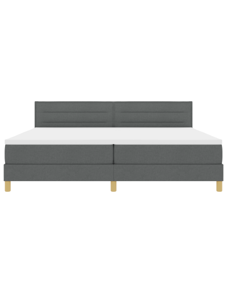 Letto Box Spring con Materasso & LED Grigio scuro 200x200 cm Tessuto