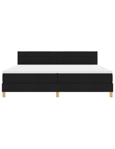 Letto a Sorgente LED con materasso Nero 200 x 200 cm Tessuto