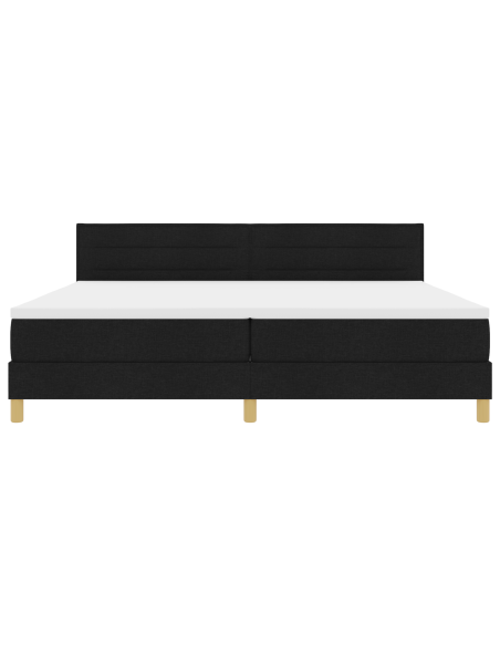 Letto a Sorgente LED con materasso Nero 200 x 200 cm Tessuto