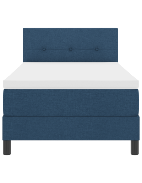 Letto Box Spring con Materasso e LED Blu 100x200 cm Tessuto
