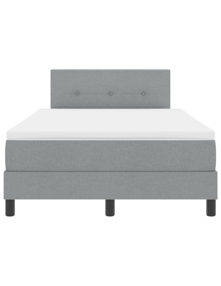 Letto con rete a molle con materasso & LED grigio chiaro 120x190 cm in tessuto