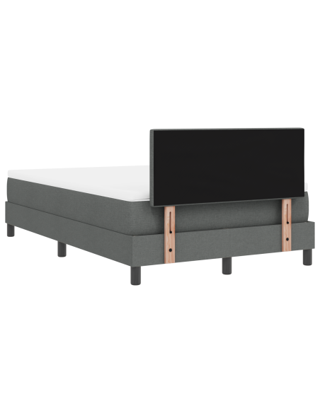 Letto Box Spring con Materasso & LED Grigio Scuro 120x190 cm Tessuto