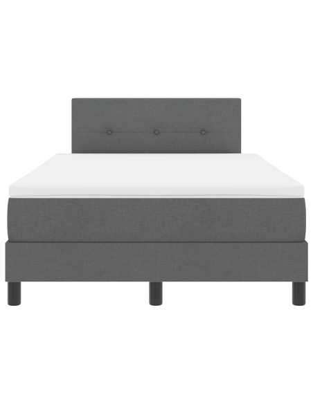 Letto Box Spring con Materasso & LED Grigio Scuro 120x190 cm Tessuto